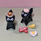 Breakfast Set Kitty Cat Ceramic Figurine with Magnetic Attachments