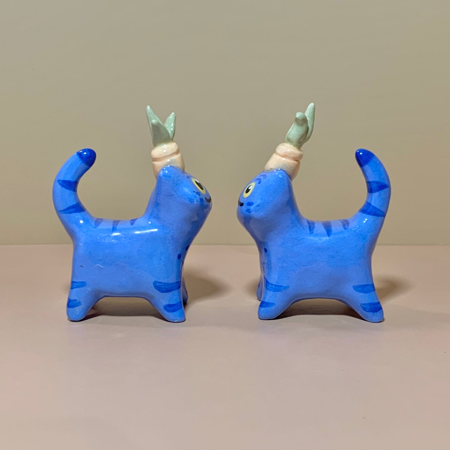 KPDH Derpy Potted Plant Cat Ceramic Figurine