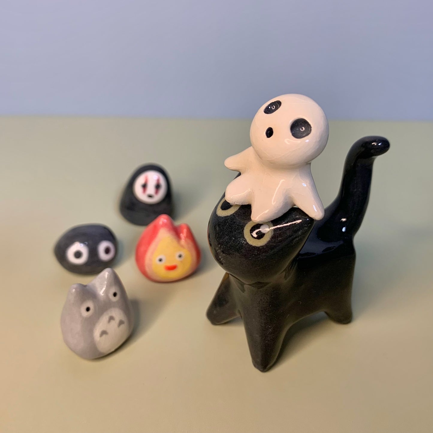 Studio Ghibli Kitty Cat Ceramic Figurine with Magnetic Attachments