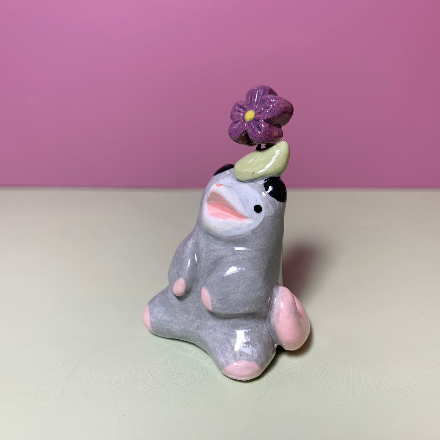 Possum Flower Cutie Ceramic Figurine