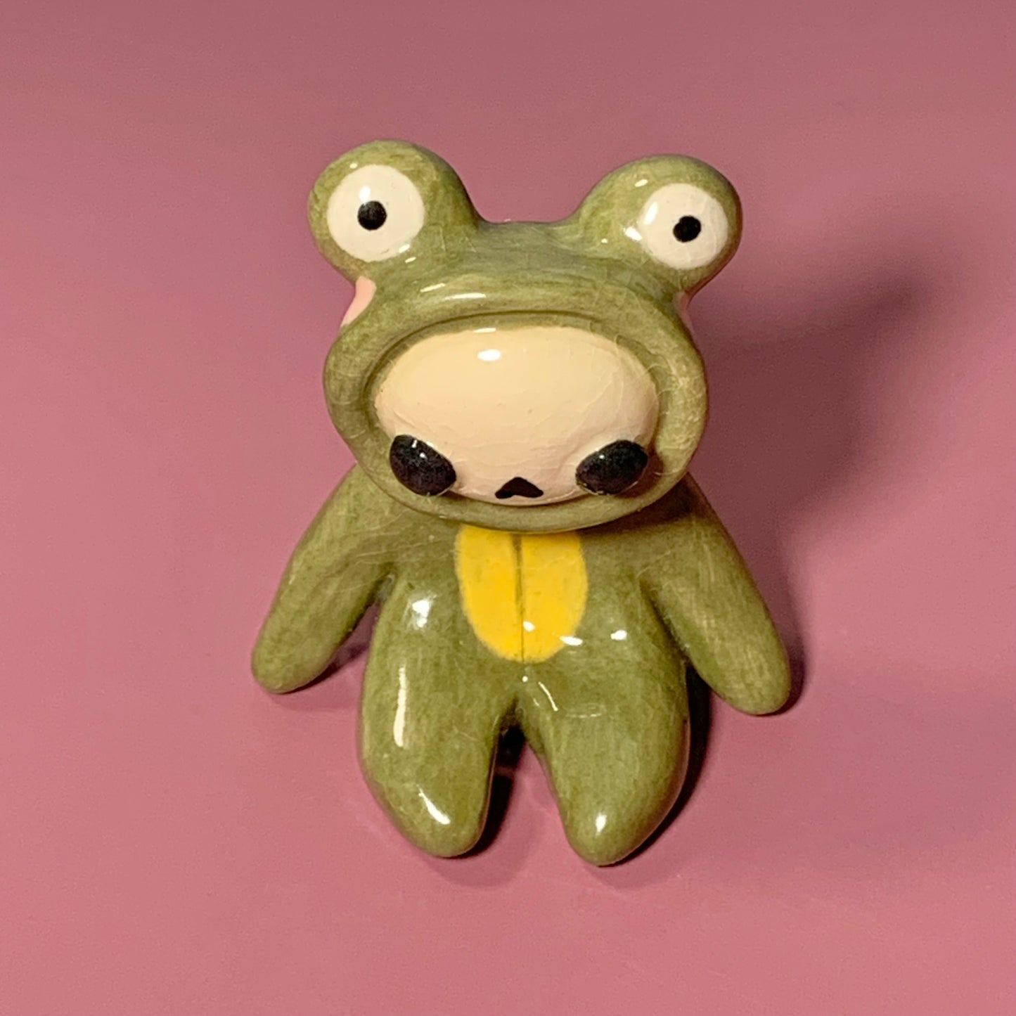 Cute Frog Costumed Ceramic Figurines