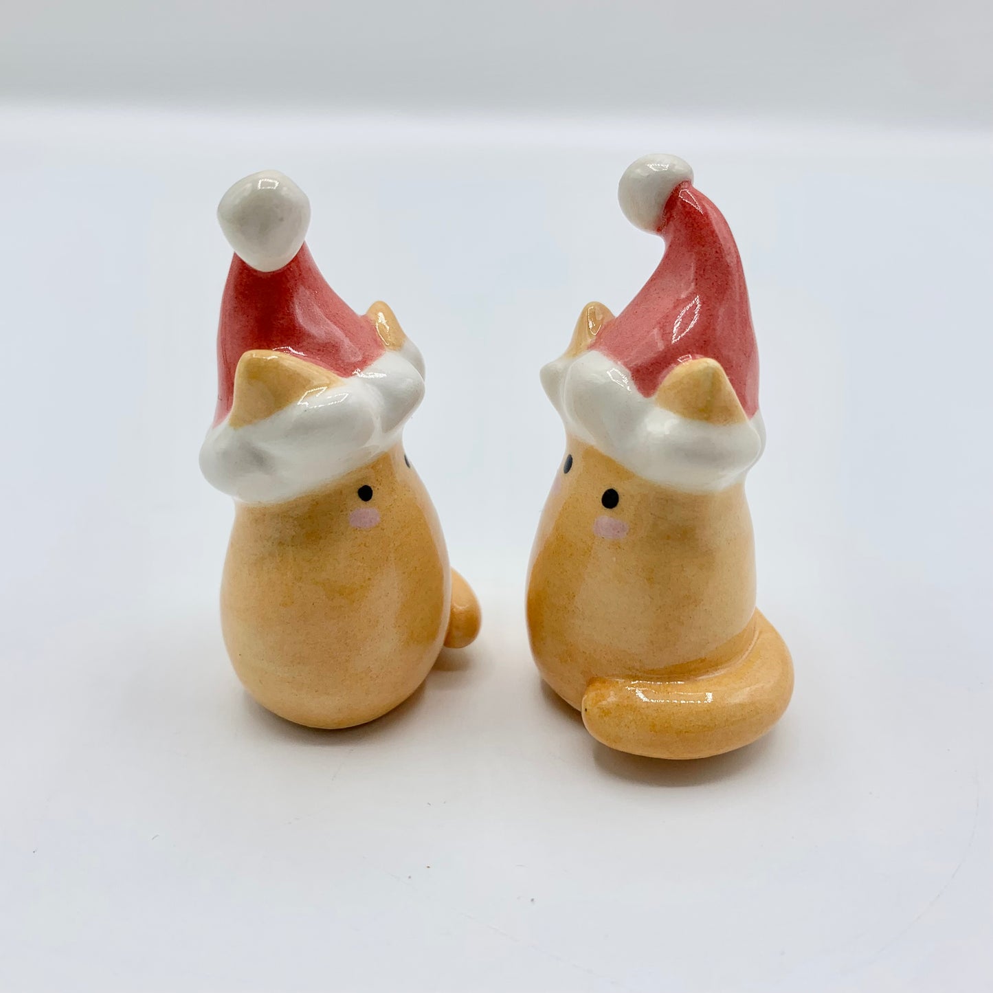 Santa Cat Ceramic Figurine