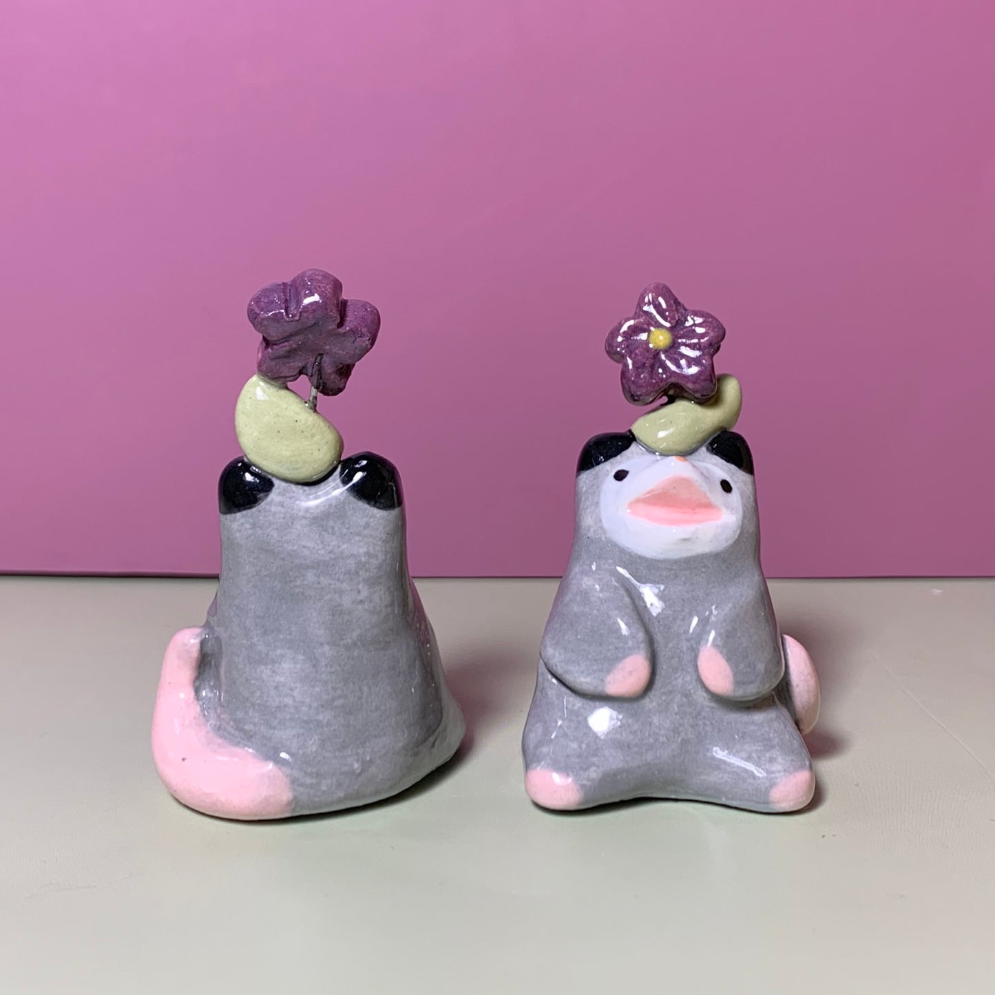 Possum Flower Cutie Ceramic Figurine