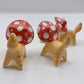 Orange Tabby Mushroom Kitty Ceramic Figurine