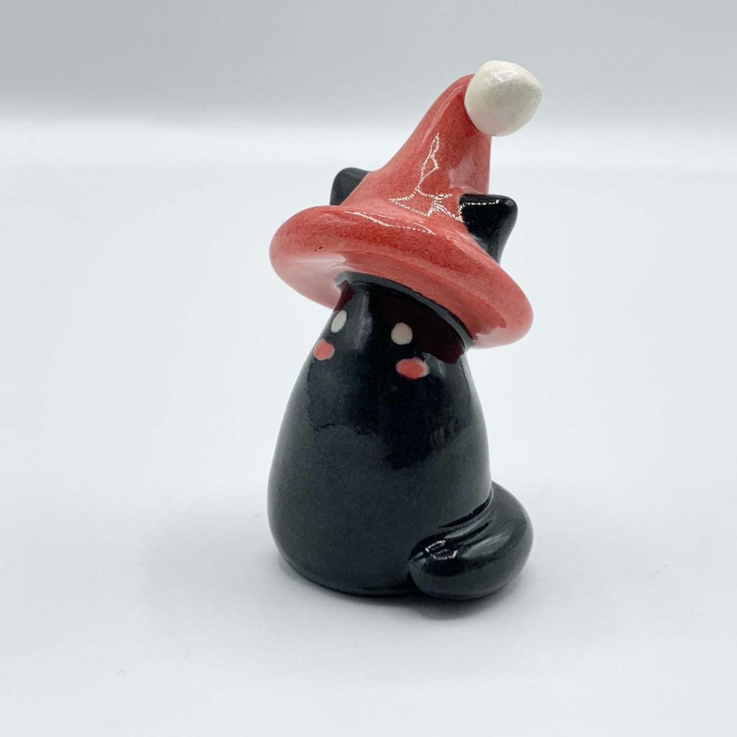 Santa Witch Cat Ceramic Figurine