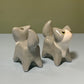 Magnet Animal Set Kitty Cat Ceramic Figurine with Attachments