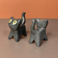 Animal Set Kitty Cat Ceramic Figurine with Magnetic Attachments