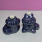 Fluffy Cat with Frog Friend Ceramic Figurine