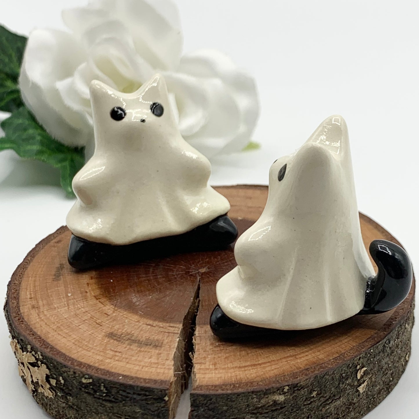 Ghost Cuties Cat Bunny Dog Ceramic Figurine