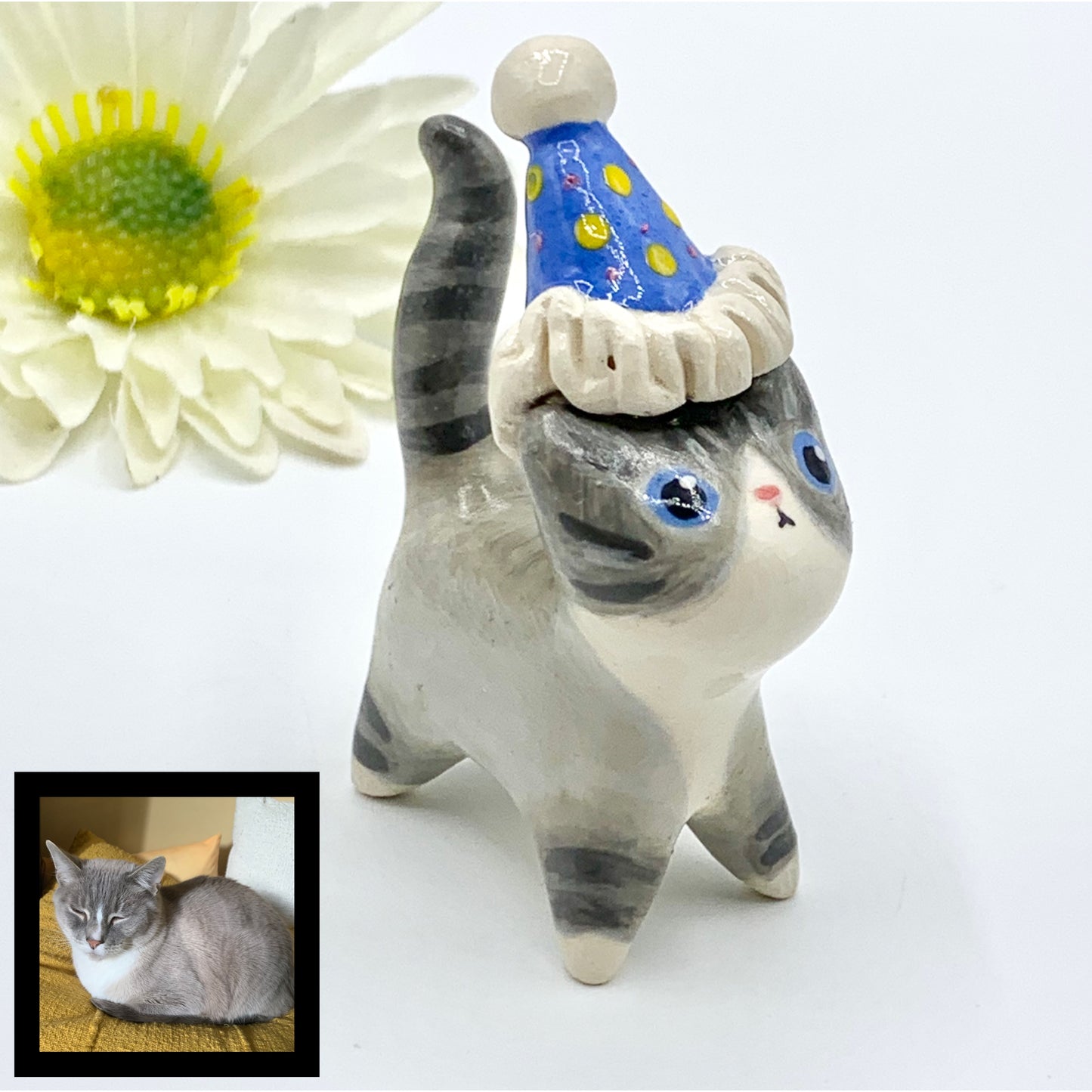 Custom Cat with Magnetic Hats Ceramic Figurine