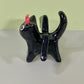 Devil Kitty Cat Ceramic Figurine