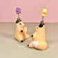Flower Fox Ceramic Figurine