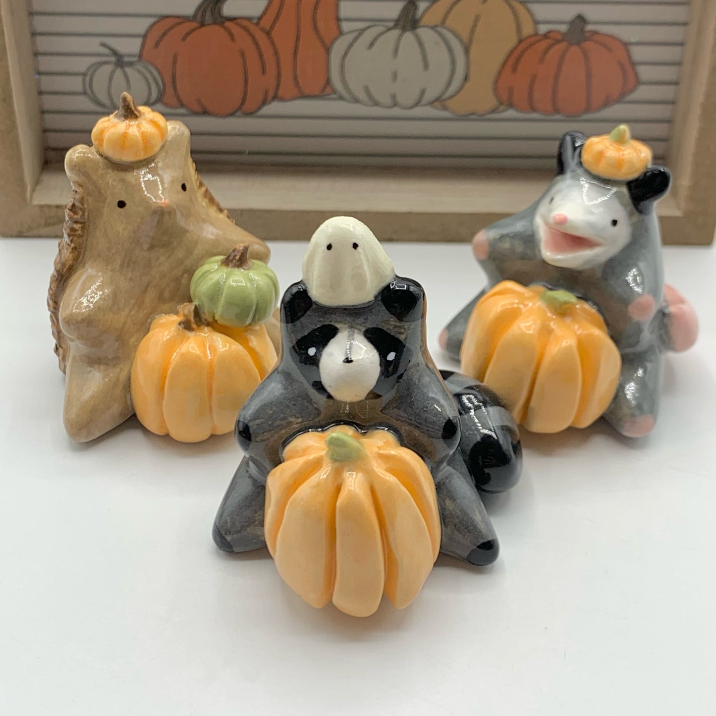 Pumpkin Cuties Ceramic Figurine