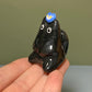 Black Cat with Bird Friend Ceramic Figurine