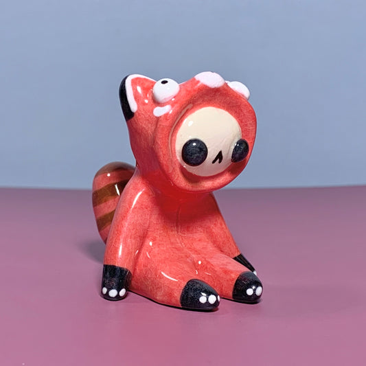 Cute Red Panda Costumed Ceramic Figurines