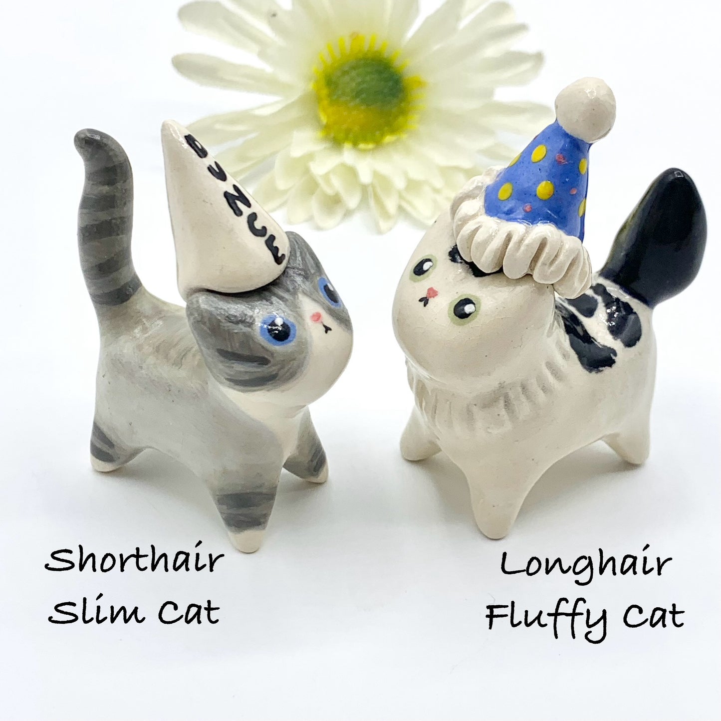 Custom Cat with Magnetic Hats Ceramic Figurine