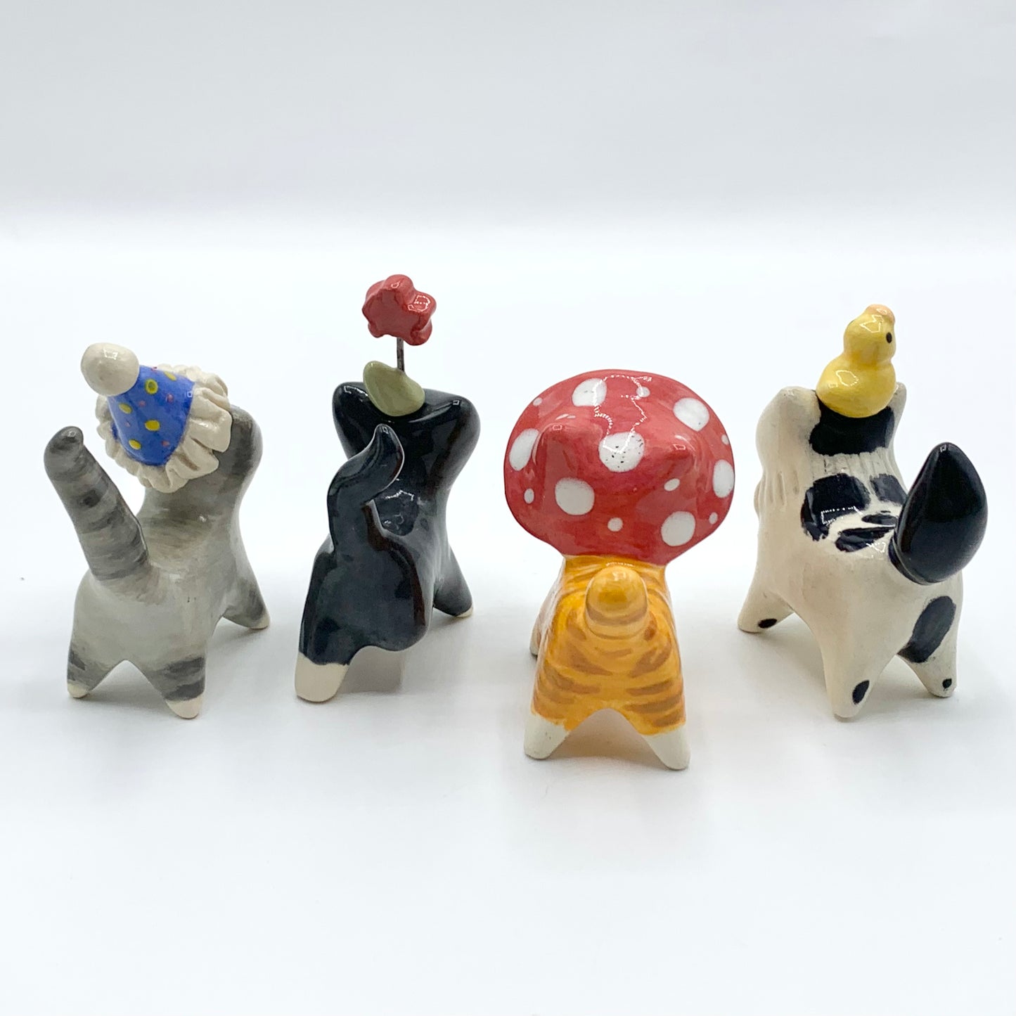 Custom Cat with Magnetic Hats Ceramic Figurine