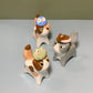 Magnet Animal Set Kitty Cat Ceramic Figurine with Attachments