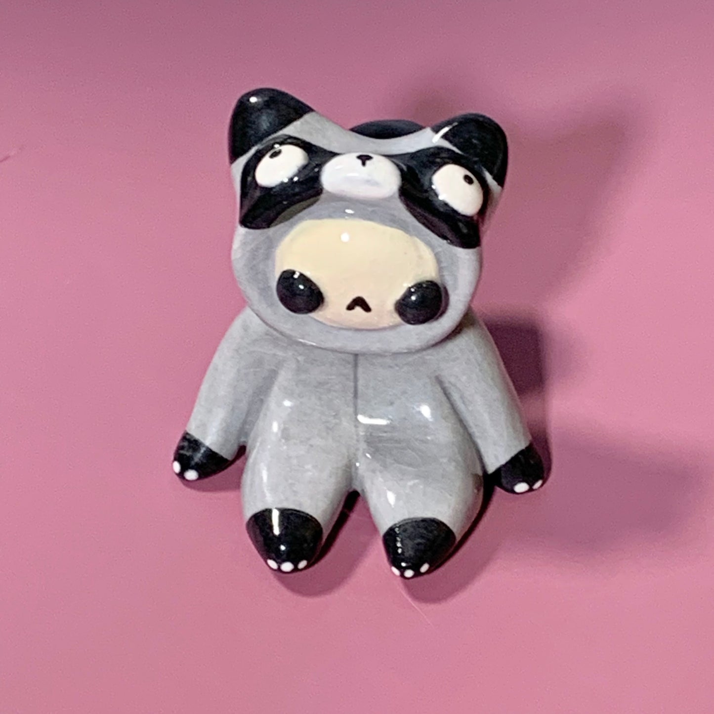 Cute Raccoon Costumed Ceramic Figurines