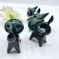 Black Springtime Witch Ceramic Cats