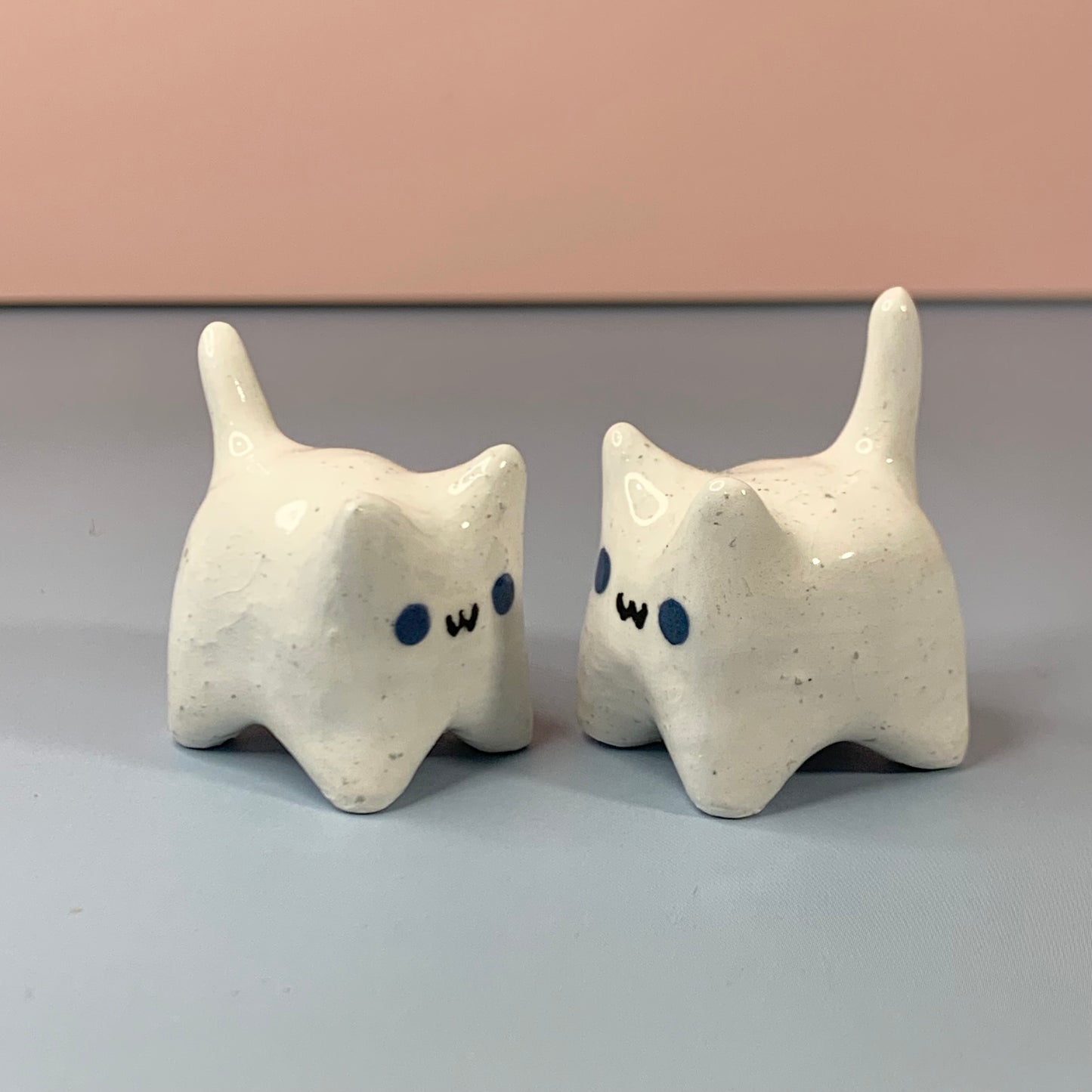 Mini White Cat Figurine