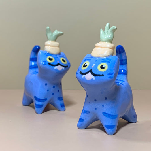 KPDH Derpy Potted Plant Cat Ceramic Figurine