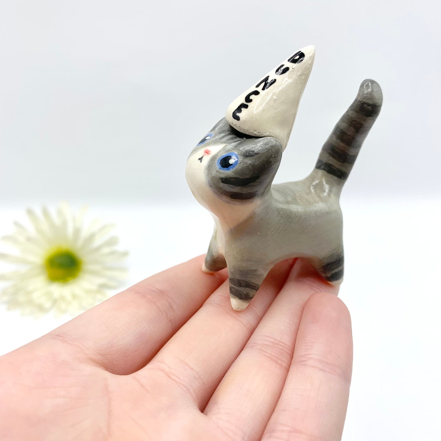 Custom Cat with Magnetic Hats Ceramic Figurine