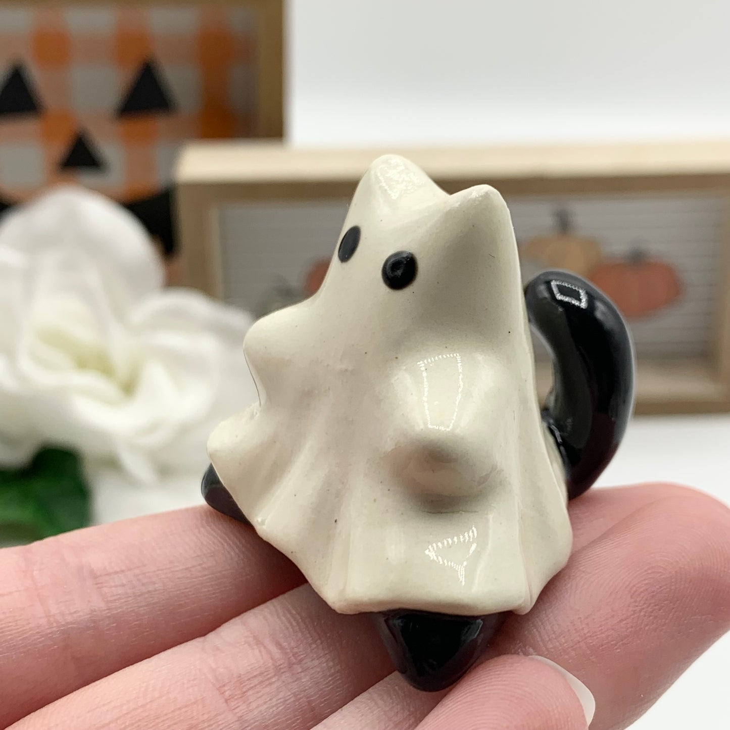 Ghost Cuties Cat Bunny Dog Ceramic Figurine