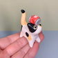 Snack Set Kitty Cat Ceramic Figurine with Magnetic Attachments