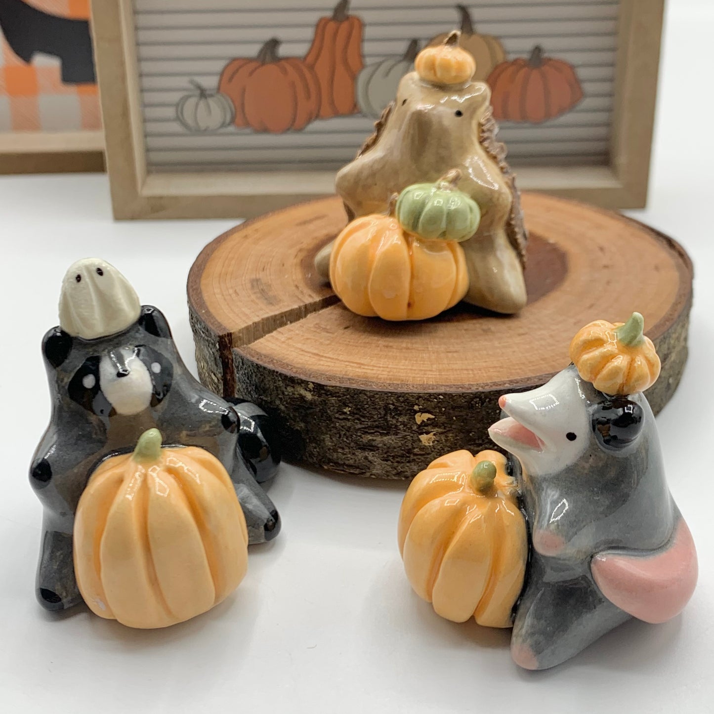 Pumpkin Cuties Ceramic Figurine