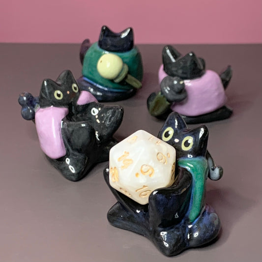 Cat w/ Weapon Attachments Dnd Companion D20 Holder