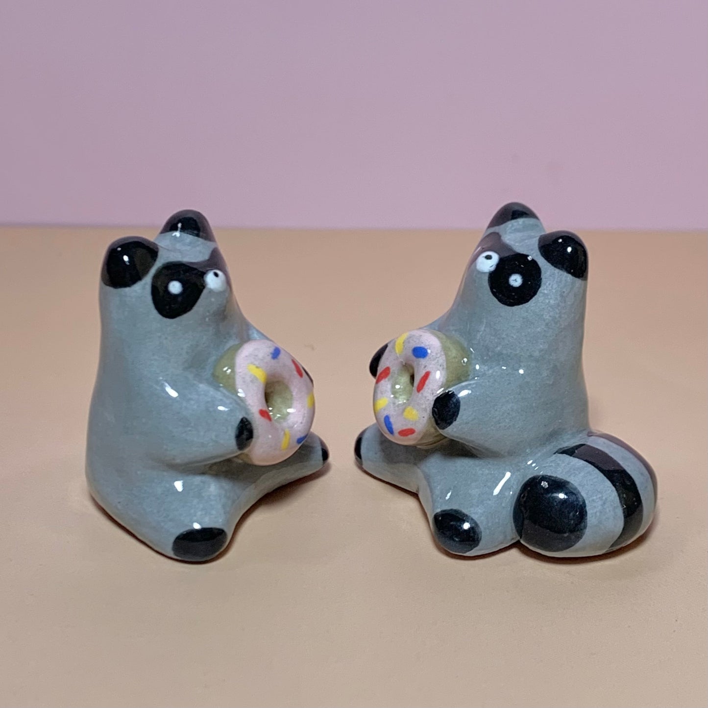 Raccoon Donut Cutie Ceramic Figurine