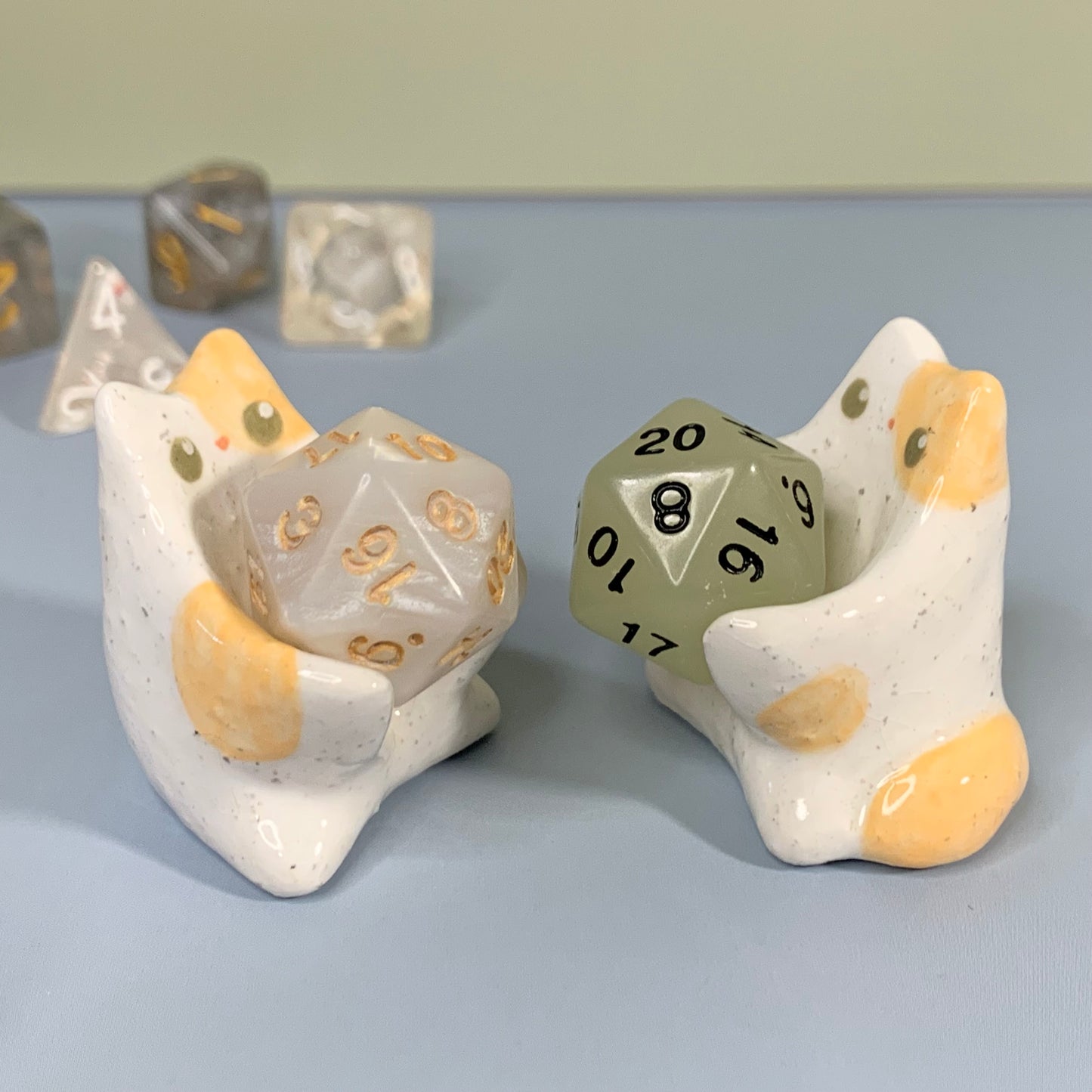 Speckled Orange Kitty Cat Dnd Companion D20 Holder