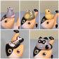 Animal Set Kitty Cat Ceramic Figurine with Magnetic Attachments