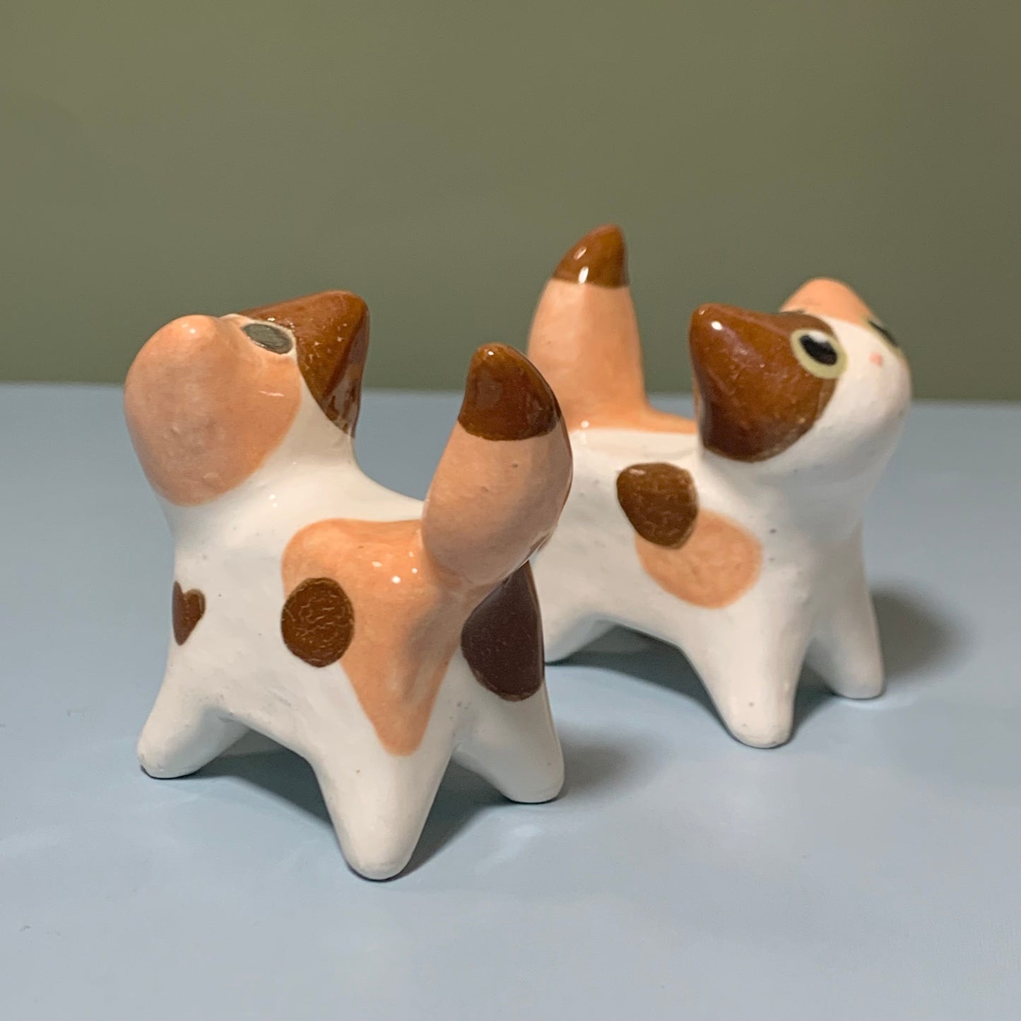 Magnet Animal Set Kitty Cat Ceramic Figurine with Attachments
