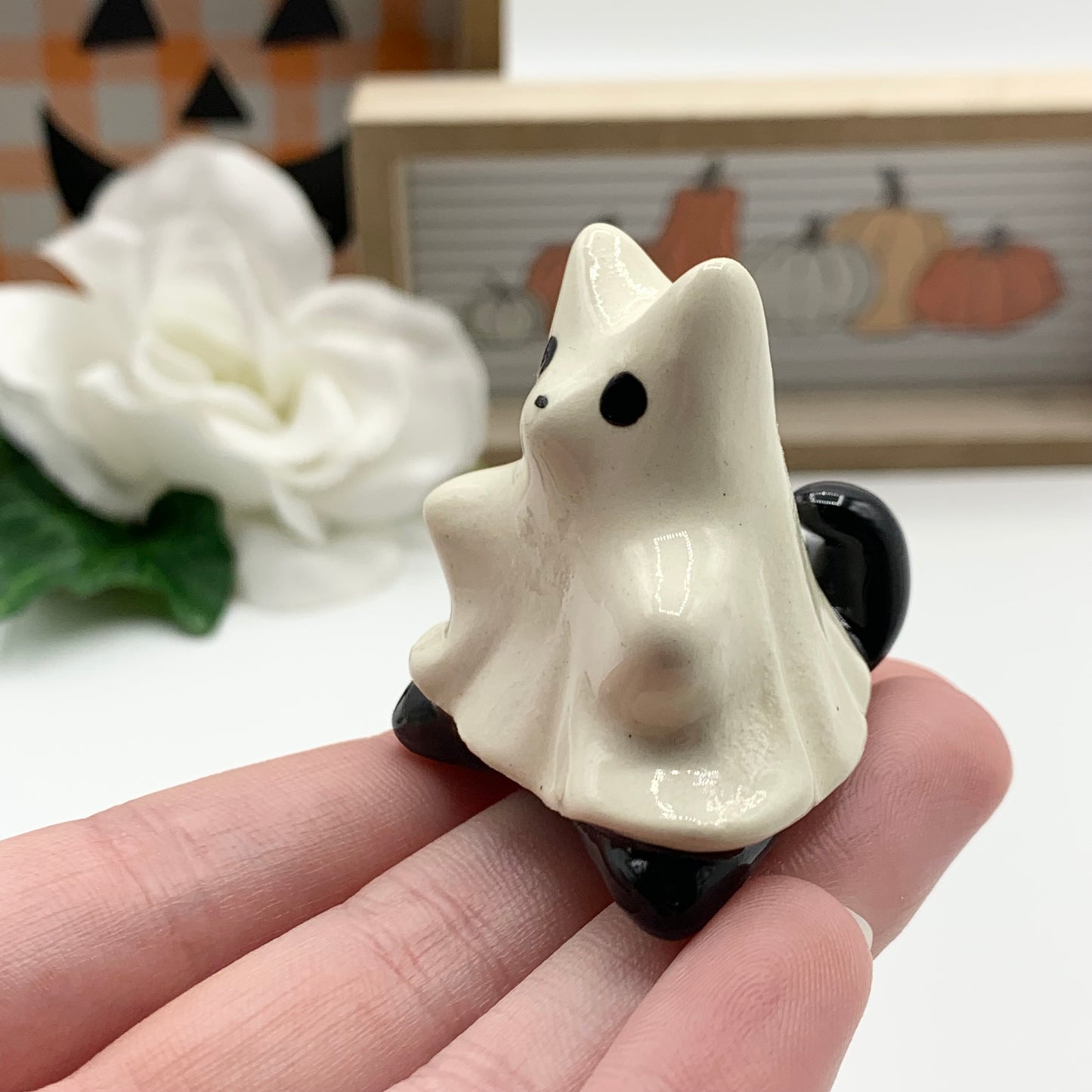 Ghost Cuties Cat Bunny Dog Ceramic Figurine