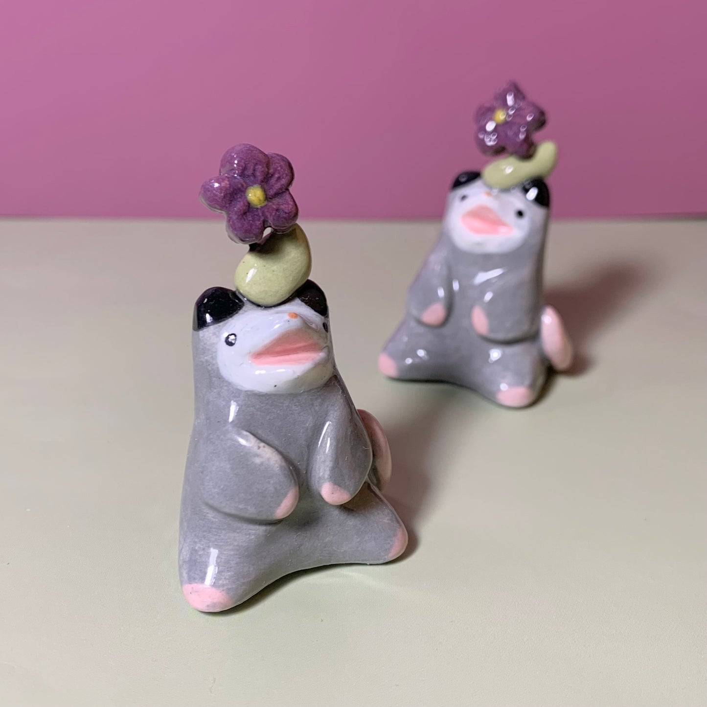 Possum Flower Cutie Ceramic Figurine