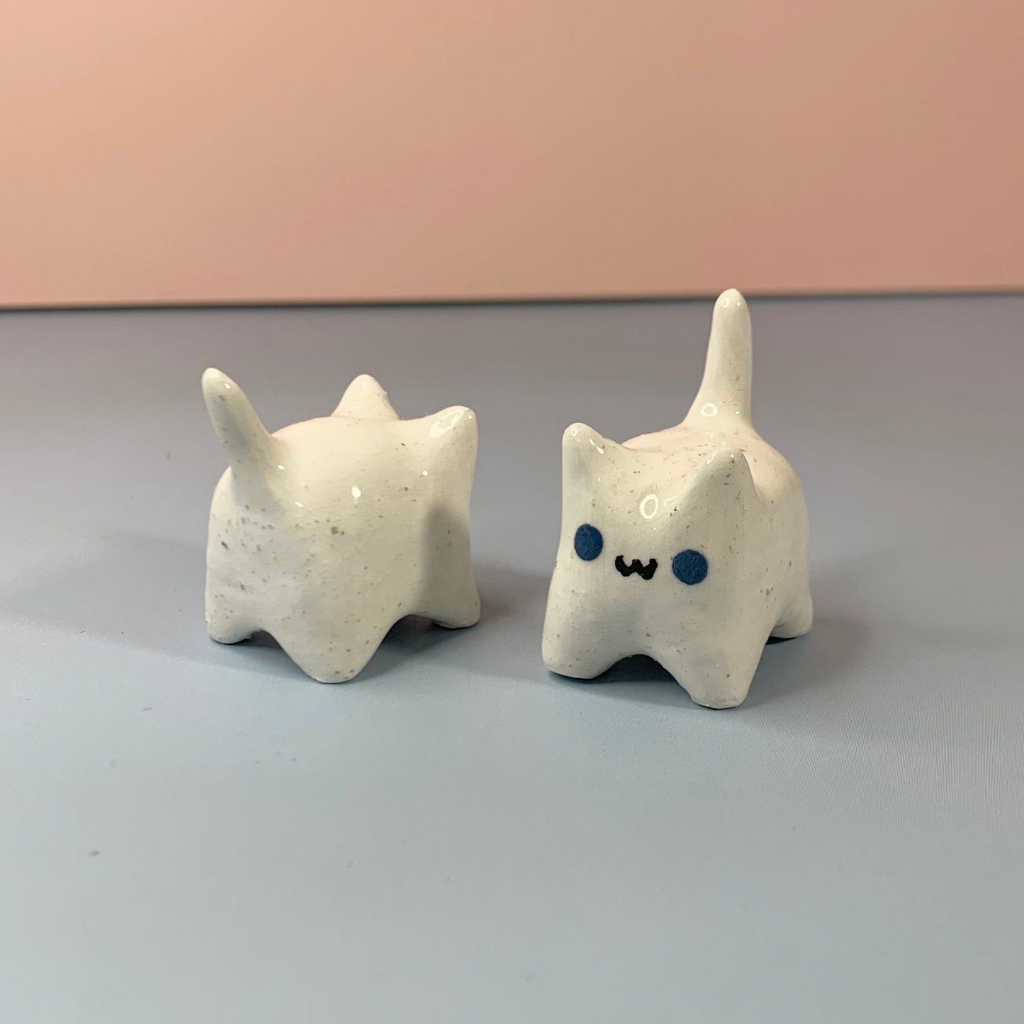 Mini White Cat Figurine