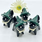 Black Springtime Witch Ceramic Cats