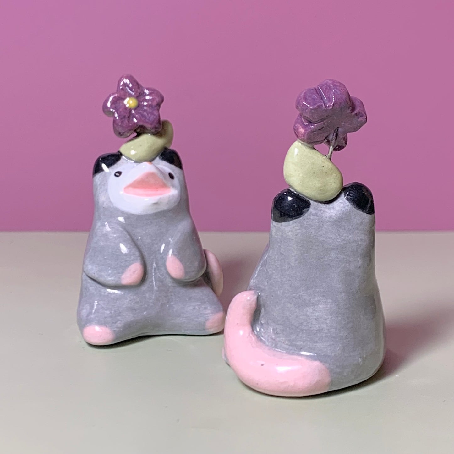 Possum Flower Cutie Ceramic Figurine