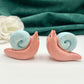 Pink Snail Ceramic Figurine