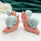 Pink Snail Ceramic Figurine