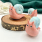 Pink Snail Ceramic Figurine