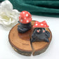 Blushing Mushroom Kitty Ceramic Figurine