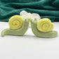 Green Snail Ceramic Figurine