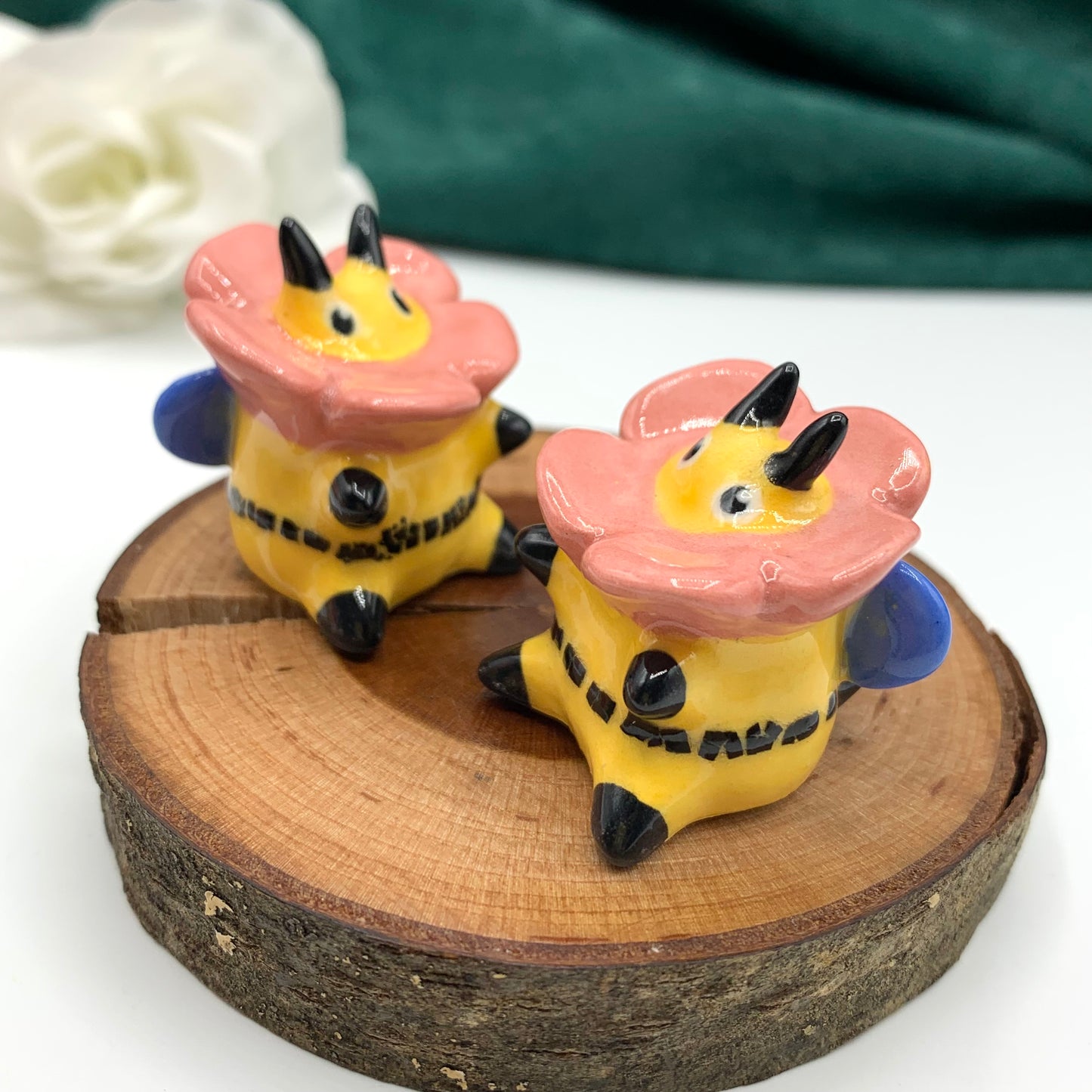 Bumblebee in a Flower Ceramic Figurine