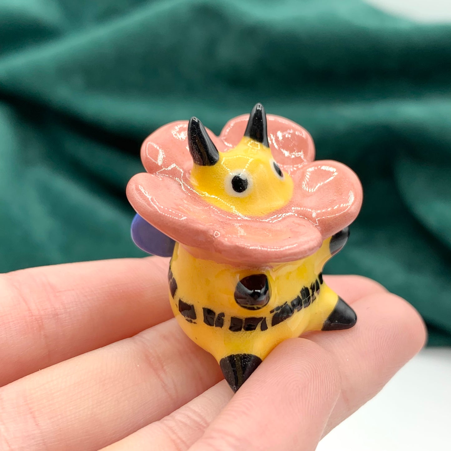 Bumblebee in a Flower Ceramic Figurine