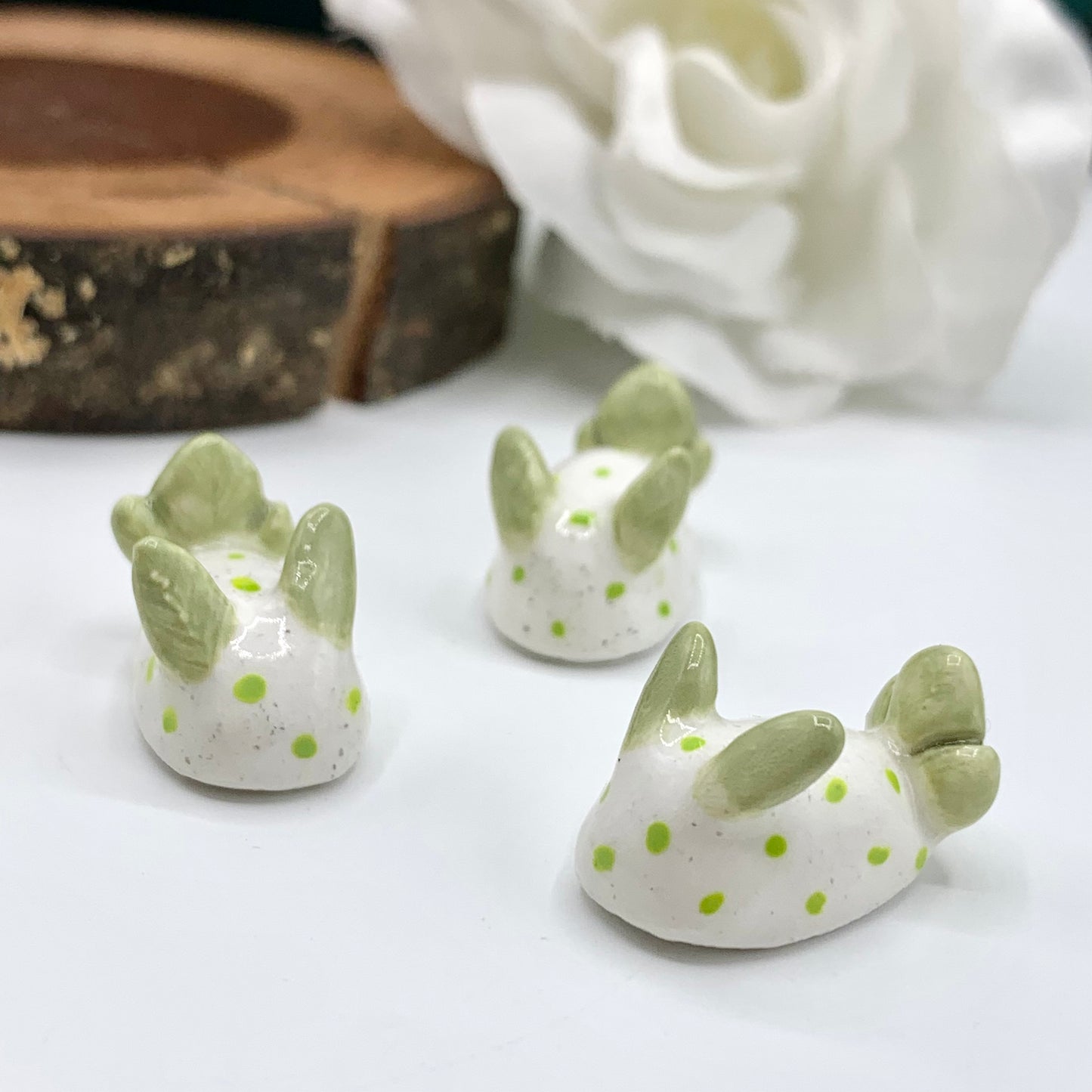 Mini Green Sea Bunny Ceramic Figurine