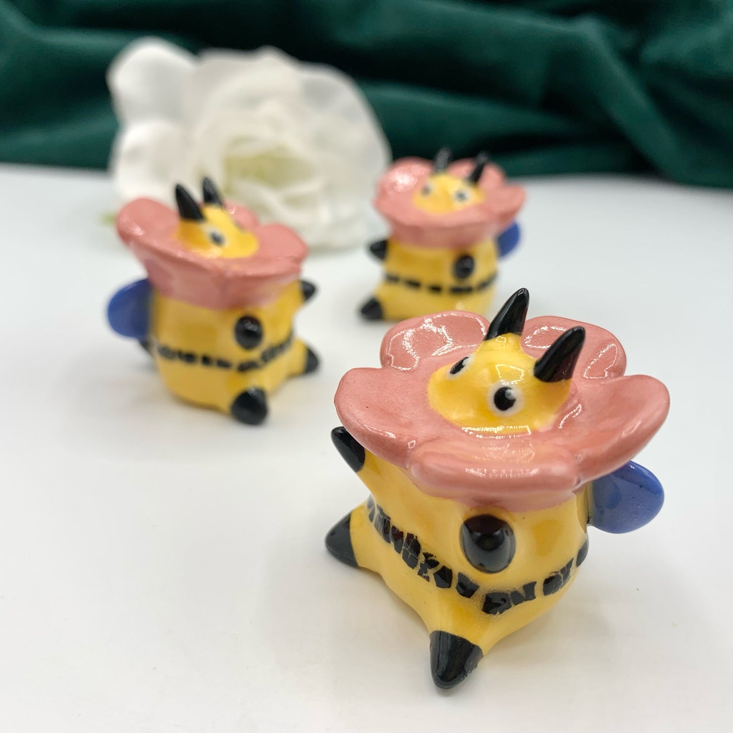 Bumblebee in a Flower Ceramic Figurine