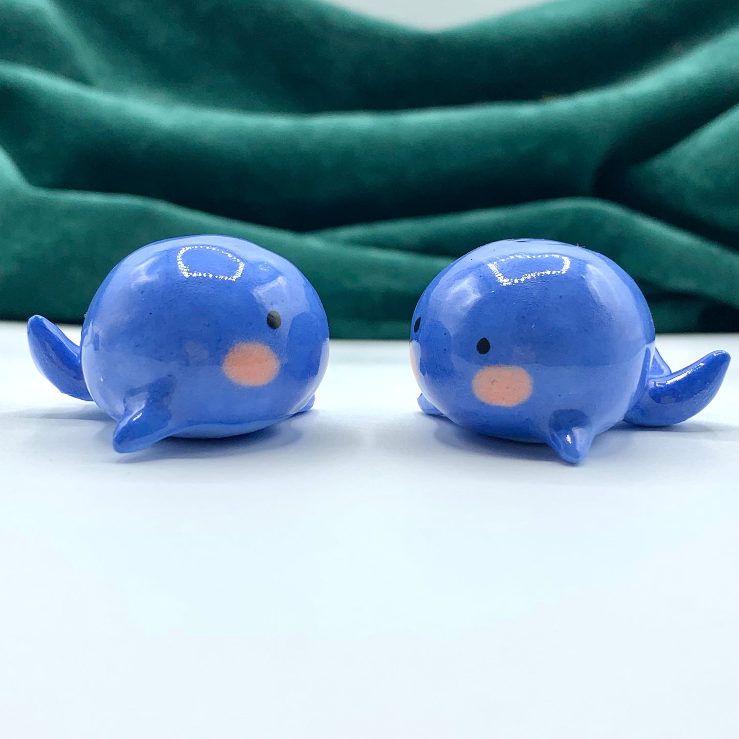 Cute Blue Whale Ceramic Figurine